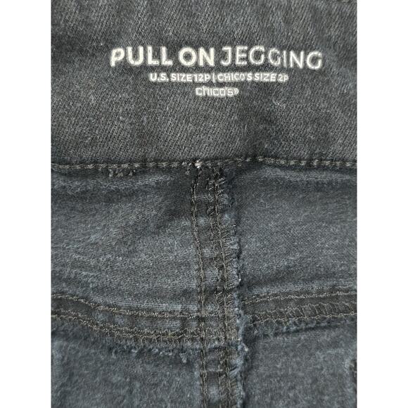 Pull On Jeggings Chico’s Women’s Size LP Pull On Slim Ankle Pant Black Stretch - Picture 5 of 6